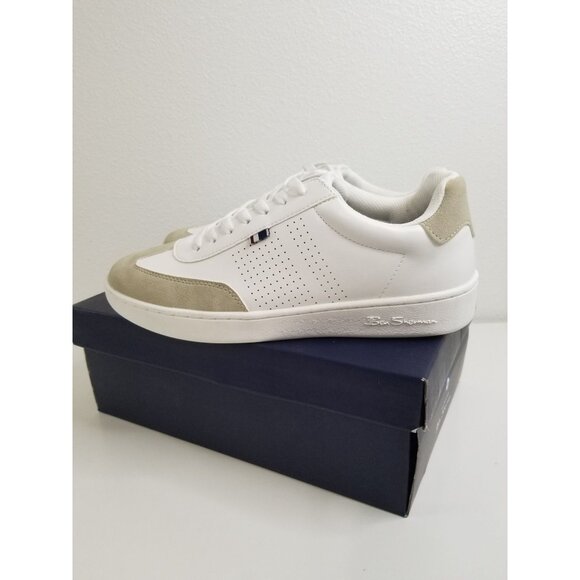 Ben Sherman Men's‎ Glasgow Low Casual Sneakers in White/Beige - Size US 8 - Picture 4 of 12